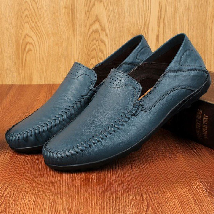 Roel - Marineblauwe leren heren Loafer