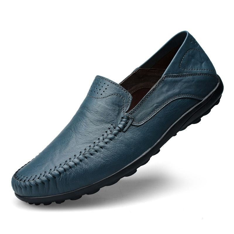 Roel - Marineblauwe leren heren Loafer