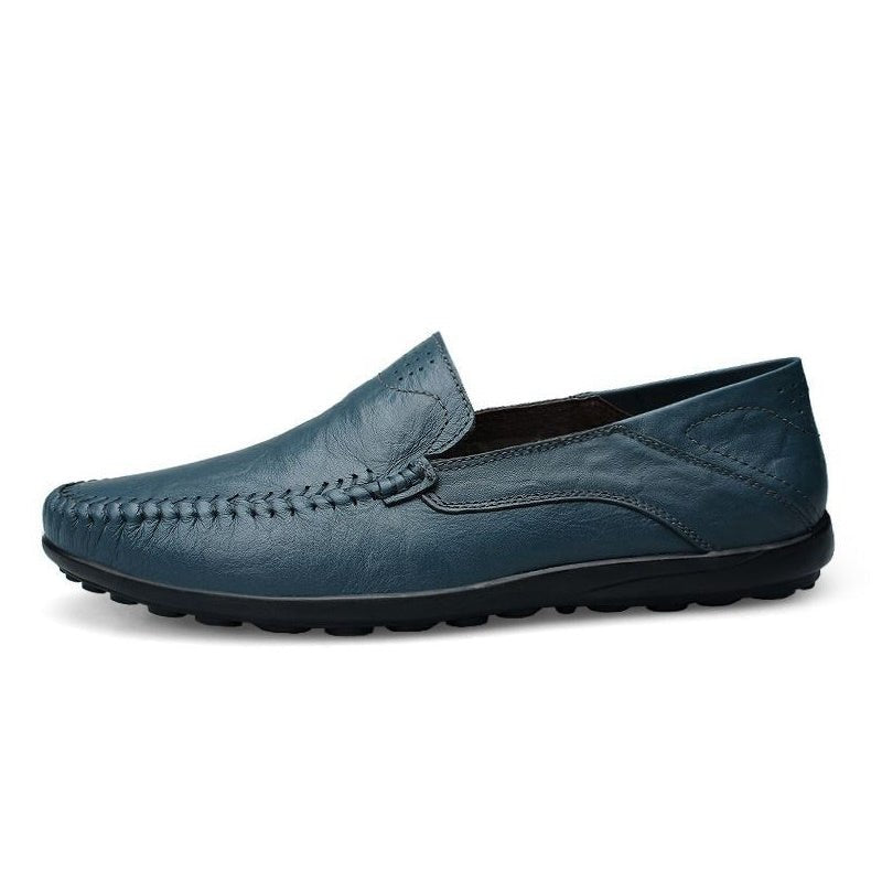 Roel - Marineblauwe leren heren Loafer